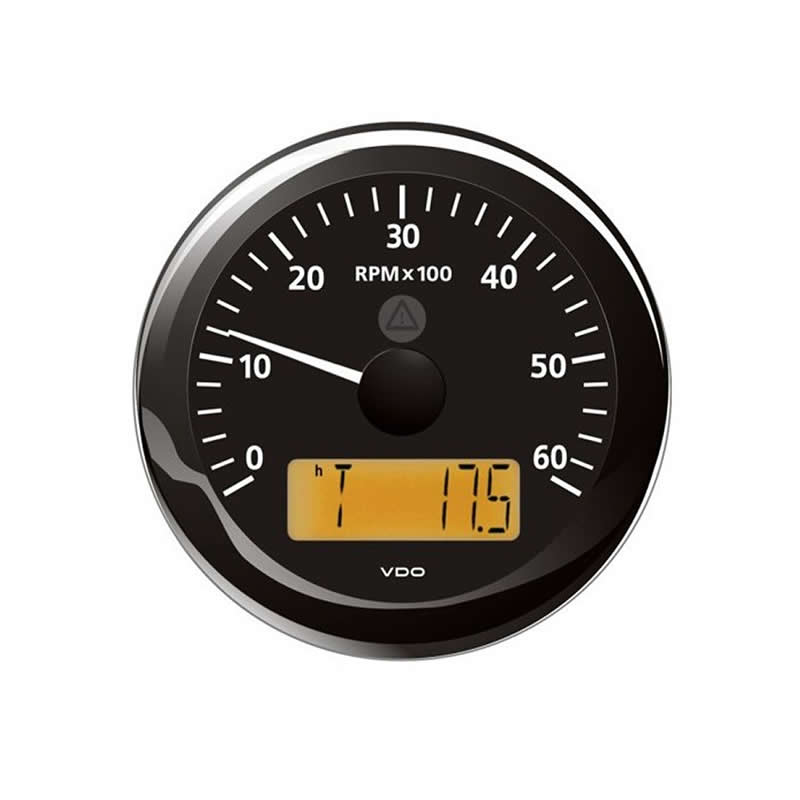 VDO ViewLine Tachometer 6.000 RPM Black 85mm